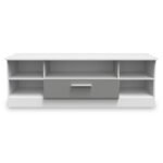 Blakely Grey and White Wide 1 Drawer TV Unit - Image 2
