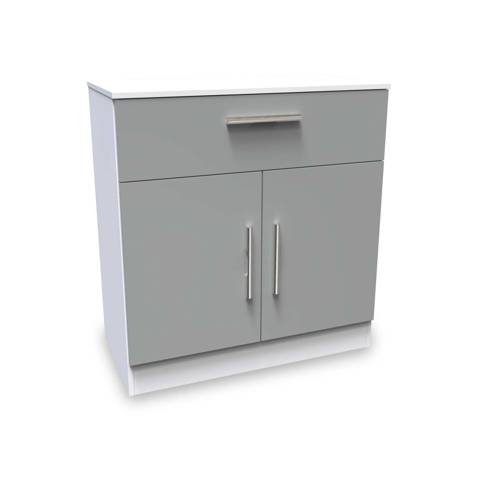 RFCTR213DGW-Blakely-Grey-and-White-1-Drawer-2-Door-Sideboard-Angle1 Blakely Grey and White 1 Drawer 2 Door Sideboard - Image 1
