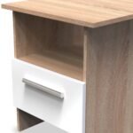 Blakely White & Light Oak 1 Drawer Lamp Table - Image 3