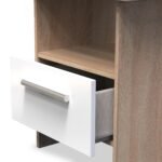Blakely White & Light Oak 1 Drawer Lamp Table - Image 4