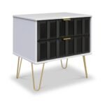 Harlow 2 Drawer Utility Chest with Gold Hairpin Legs - Image 4