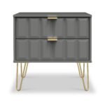 Harlow 2 Drawer Utility Chest with Gold Hairpin Legs - Image 3
