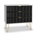 Harlow 3 Drawer Chest with Gold Hairpin Legs - Image 4