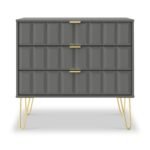 Harlow 3 Drawer Chest with Gold Hairpin Legs - Image 2