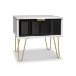 Harlow 1 Drawer Bedside with Gold Hairpin Legs - Image 4
