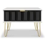 Harlow 1 Drawer Side Table with Gold Hairpin Legs - Image 4