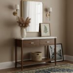 Hawthorne Dark Oak & Marble Console Table - Image 2