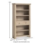 Portland Washed Oak Large Bookcase - Image 4