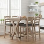 Portland Washed Oak 130cm Bar Table - Image 2