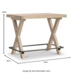 Portland Washed Oak 130cm Bar Table - Image 4