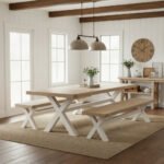 Belmont Cross Leg Dining Bench - Image 2