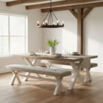 Belmont Cross Leg Dining Bench - Image 4