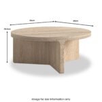 Mylor Washed Oak Round Coffee Table - Image 3