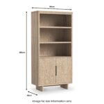 Mylor Washed Oak 2 Door Display Bookcase - Image 3