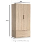 Mylor Washed Oak Double Wardrobe - Image 3