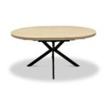 Barker 120cm-160cm Light Oak Effect Extending Dining Table