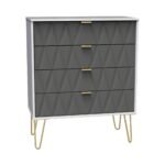Geo 4 Drawer Chest with Gold Hairpin Legs