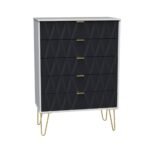 Geo 5 Drawer Chest with Gold Hairpin Legs - Image 3