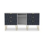 Geo 6 Drawer Sideboard with Gold Hairpin Legs - Image 12