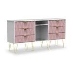 Geo 6 Drawer Sideboard with Gold Hairpin Legs - Image 15
