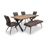 Montford 180cm Elm & Oak Top Dining Table - Image 3