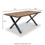 Montford 180cm Elm & Oak Top Dining Table - Image 5