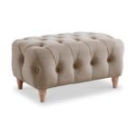 Clarence Velvet Buttoned Footstool