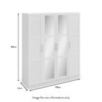 Bithlo White 4 Door Mirrored Wardrobe - Image 3