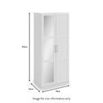Bithlo White 2 Door Mirrored Wardrobe - Image 2