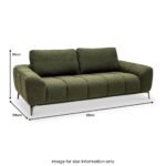 Noelle Textured Fabric 3 Seater Sofa - Image 4