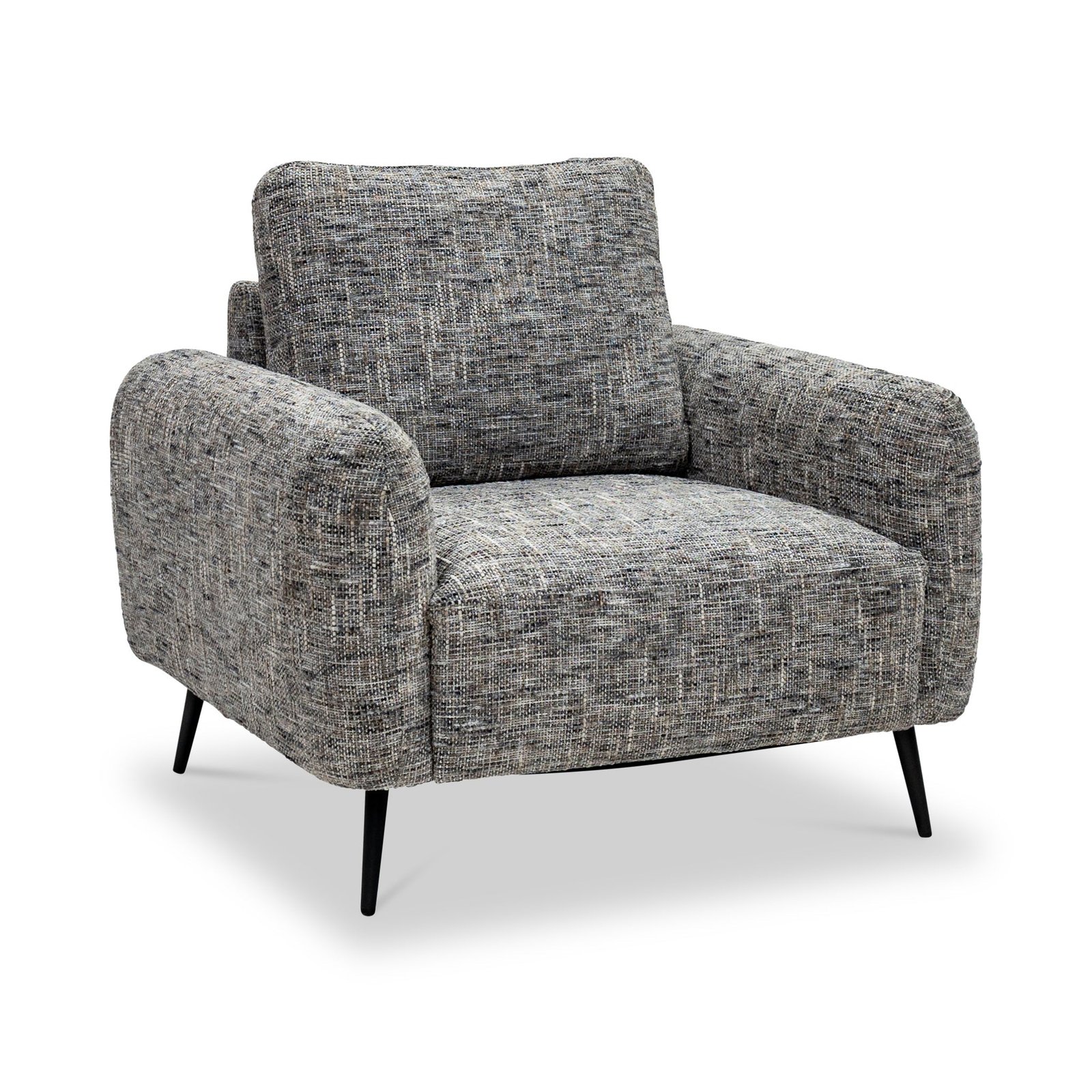 RFHAR01GREY-Delphine-Multitonal-Fabric-Armchair-Angle1 Delphine Multitonal Fabric Armchair - Image 1