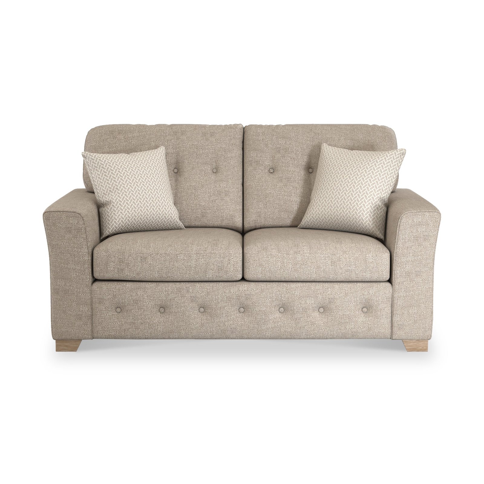 RFHART2STRLISBEI-Cheswick-2-Seater-Sofa-Beige-Front1 Cheswick Textured Weave Fabric 2 Seater Sofa - Image 1