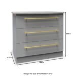 Bramham Grey 3 Drawer Chest - Image 6