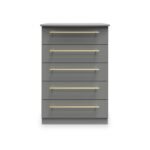 Bramham Grey 5 Drawer Chest - Image 2