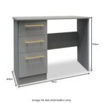 Bramham Grey 3 Drawer Dressing Table - Image 6