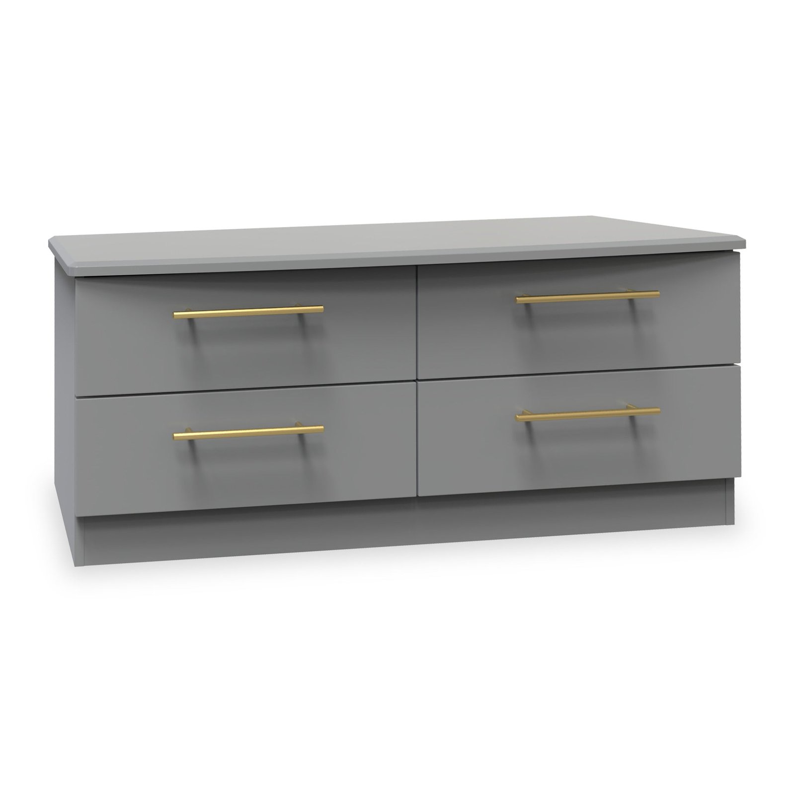 RFHAW036DGDG-Bramham-Grey-4-Drawer-Low-Storage-Unit-Angle1 Bramham Grey 4 Drawer Low Storage Unit - Image 1
