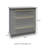 Bramham Grey 3 Drawer Deep Chest - Image 6