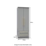 Bramham Grey 2 Door 2 Drawer Wardrobe - Image 9