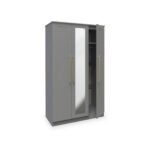 Bramham Grey 3 Door Mirror Wardrobe - Image 3