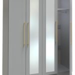 Bramham Grey Tall 4 Door 2 Mirror Wardrobe - Image 4