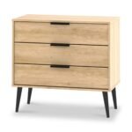 Asher Light Oak 3 Drawer Chest with Black Legs - Image 2