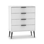Asher White 4 Drawer Chest with Black Legs - Image 4