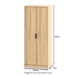 Asher Light Oak 2 Door Double Wardrobe - Image 4