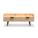 Asher Light Oak Media Console Unit with Black Legs - Image 2