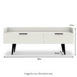 Asher White Media Console Unit with Black Legs - Image 2
