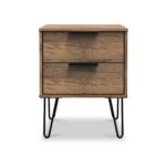 Moreno Rustic Oak 2 Drawer Bedside - Image 2