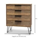 Moreno Rustic Oak 4 Drawer Chest - Image 8
