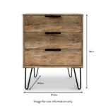 Moreno Rustic Oak 3 Drawer Midi Unit - Image 4