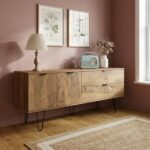 Moreno Rustic Oak 2 Drawer 2 Door Wide Sideboard - Image 2