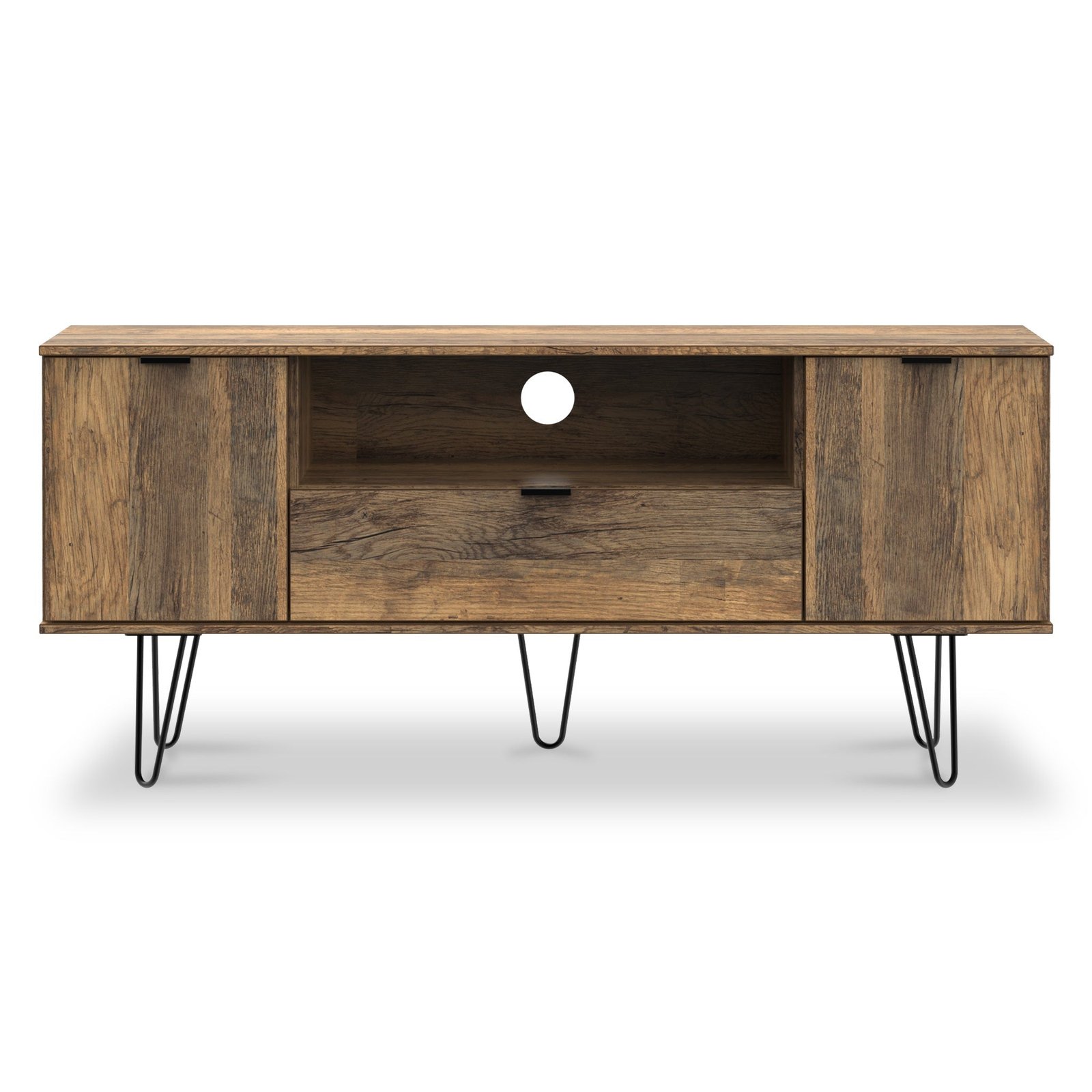 RFHKC2_1_1787d415-41fe-447b-a1d2-cff9722865f2 Moreno Rustic Oak 2 Door 1 Drawer Wide TV Unit - Image 1
